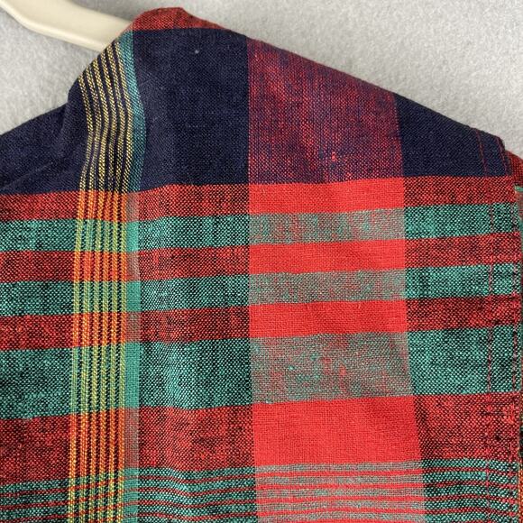 Vintage Lady Dorby Linen Dress Women 20WP Plaid Midi Shawl Collar Cottage NEW - Picture 11 of 14